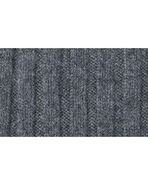 Bruno Magli Blue Cashmere Wide Rib Beanie for men