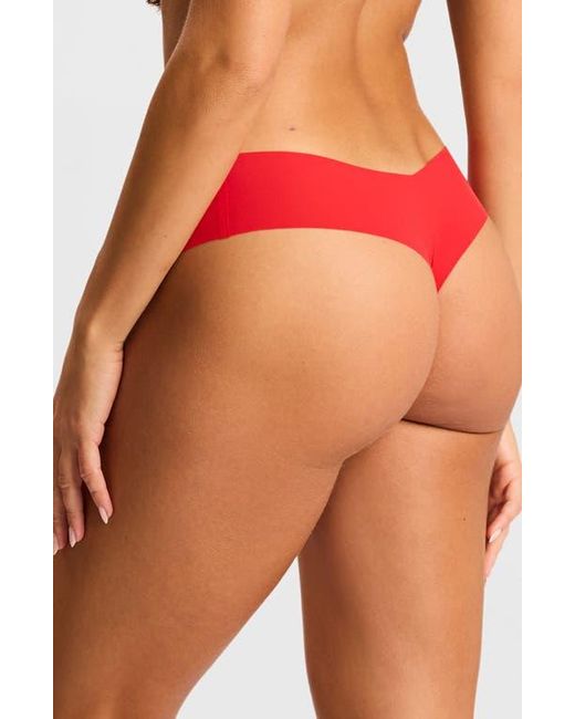 Commando Red Invisible Rib Thong