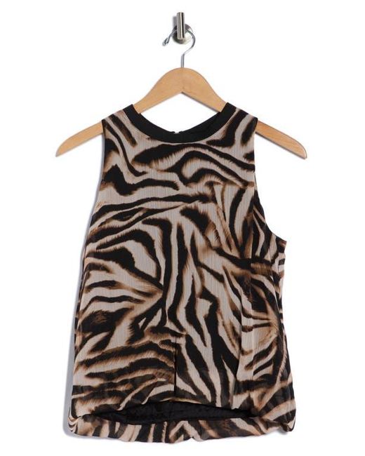 DKNY Black Bubble Hem Sleeveless Chiffon Top