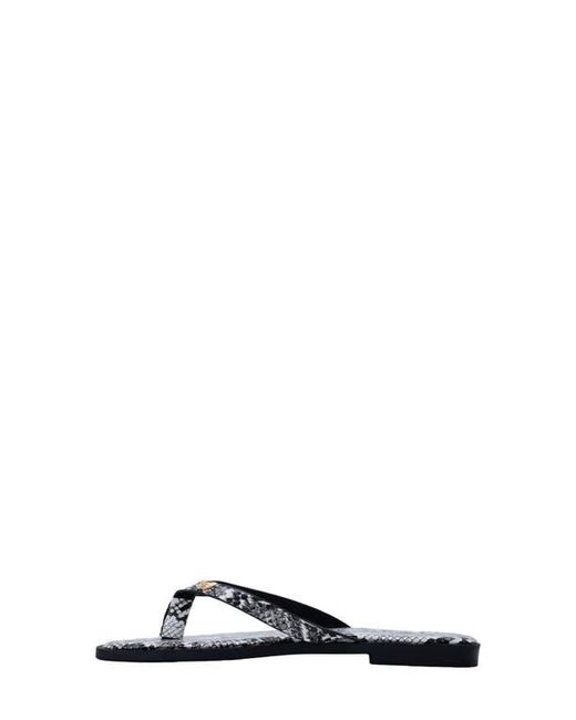 Bebe White Python Embossed Thong Sandal