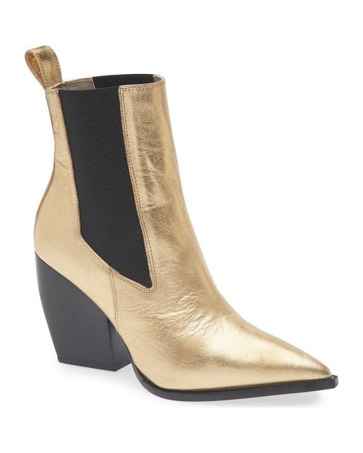 AllSaints Brown Ria Metallic Chelsea Boot