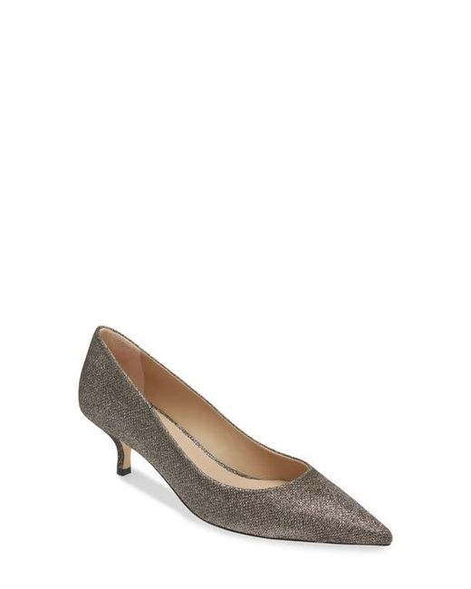 Stuart Weitzman Brown Power Pointed Toe Kitten Heel Pump
