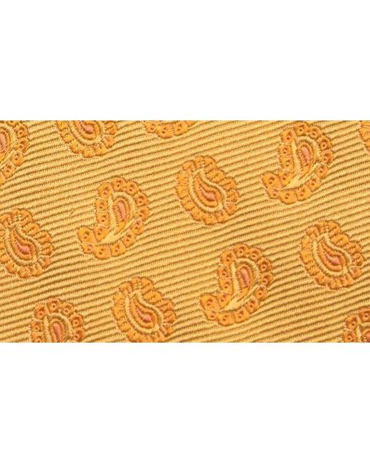Duchamp Yellow Tonal Paisley Silk Tie for men