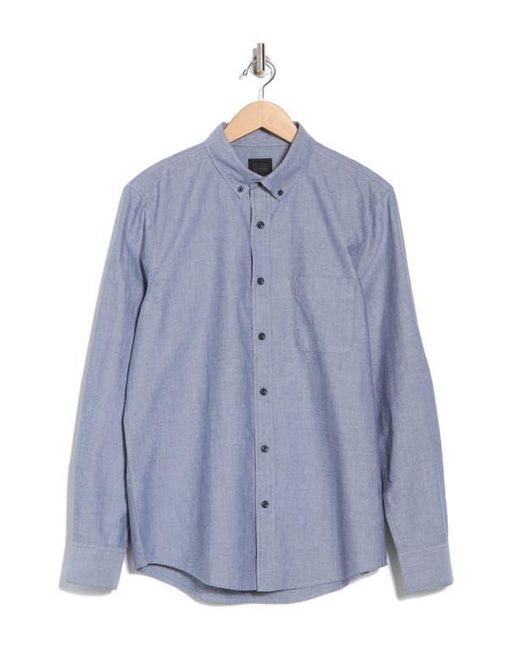 14th & Union Gray Solid Cotton Button-Down Shirt for men