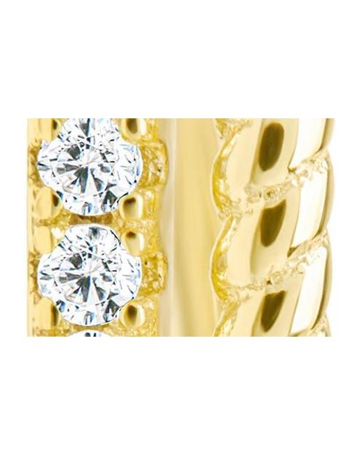 Sterling Forever Metallic Cori Cubic Zirconia Rectangular Huggie Hoop Earrings