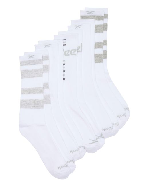 Reebok White 5-pack Crew Socks for men