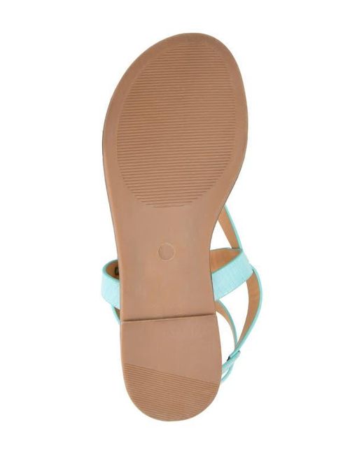 Journee Collection Blue Tangie Snake Embossed Strappy Sandal