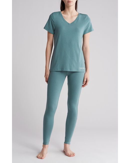 Calvin Klein Blue Comfort Sleep T-shirt & Leggings Set