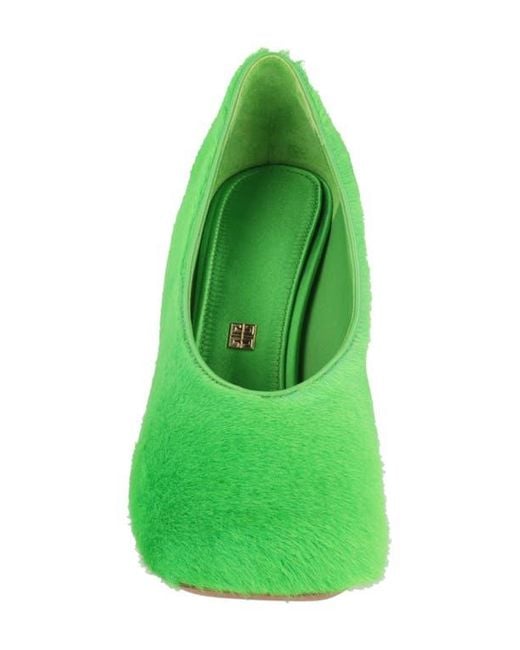 Givenchy Green Square Toe Spike Heel Genuine Calf Hair Pump