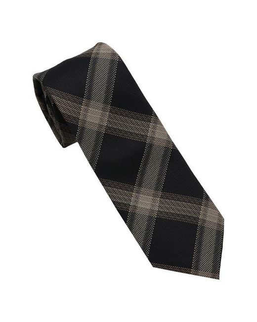 DKNY Black Large Plaid Tie for men