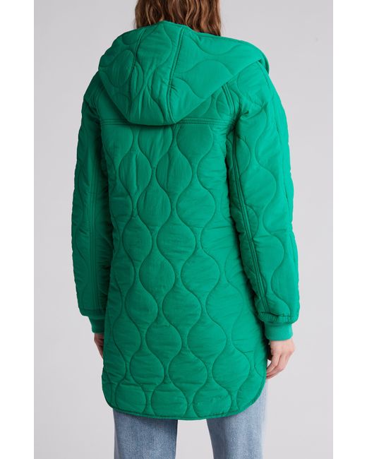 BCBGeneration Green Onion Quilt Hooded Jacket