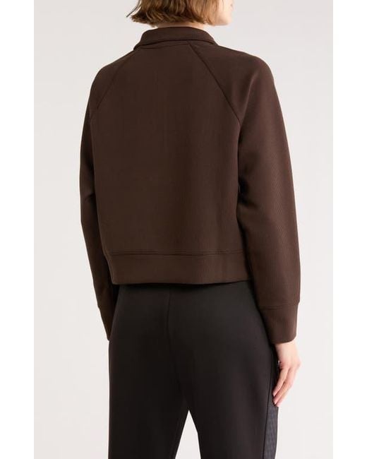 DKNY Brown Highline Ribbed Half-Zip Pullover