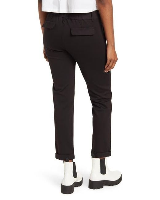 Democracy Black High-Rise Drawstring Utility Cargo Pants