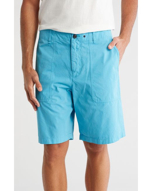 Rag & Bone Blue Cliffe Peached Cotton Field Shorts for men