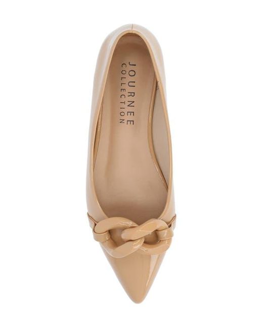 Journee Collection Natural Clareene Pointed Toe Flat