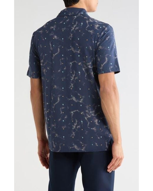 Travis Mathew Blue Beach Town Performance Polo for men