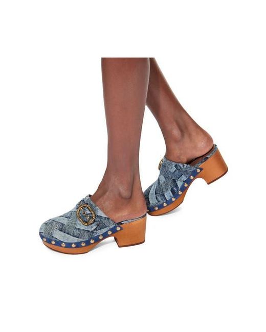 Kurt Geiger White Mayfair Denim Clog