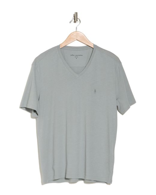 John Varvatos Gray Nash V-neck Cotton T-shirt for men