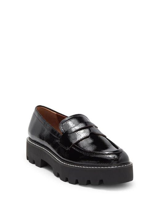 Franco Sarto Black Bazel Platform Lug Sole Loafer