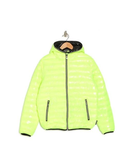 Noize Yellow Lightweight Hooded Puffer Jacket for men