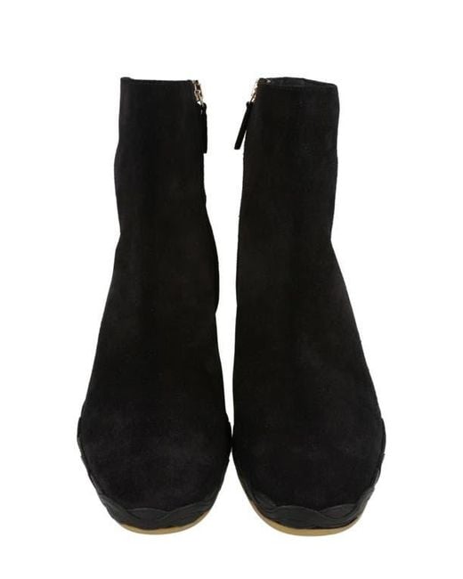 Ferragamo Black Canaria Suede Espadrille Wedge Boot