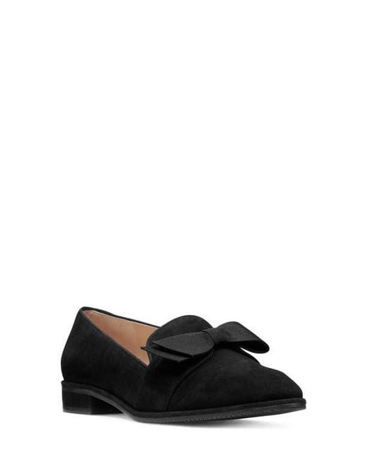 Stuart Weitzman Black Keegan Bow Loafer