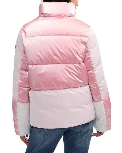 Scotch & Soda Pink Selma Mixed Media Water Repellent Jacket