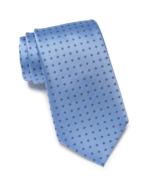 Duchamp Blue Clover Silk Tie for men