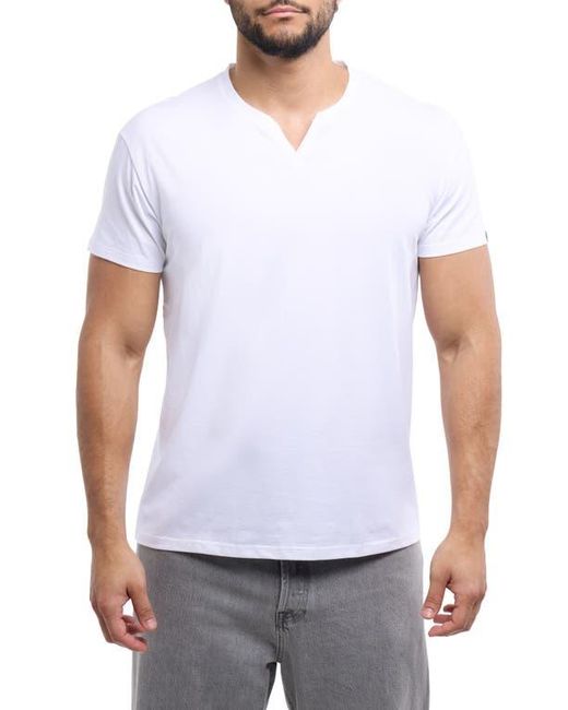 Xray Jeans White Split Neck Jersey T-Shirt for men