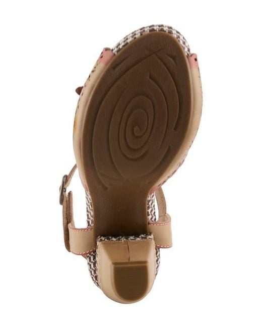 Spring Step Brown Miabella Ankle Strap Platform Sandal