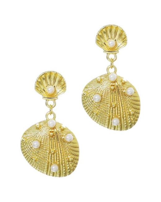 Adornia Metallic Shell Drop Earrings