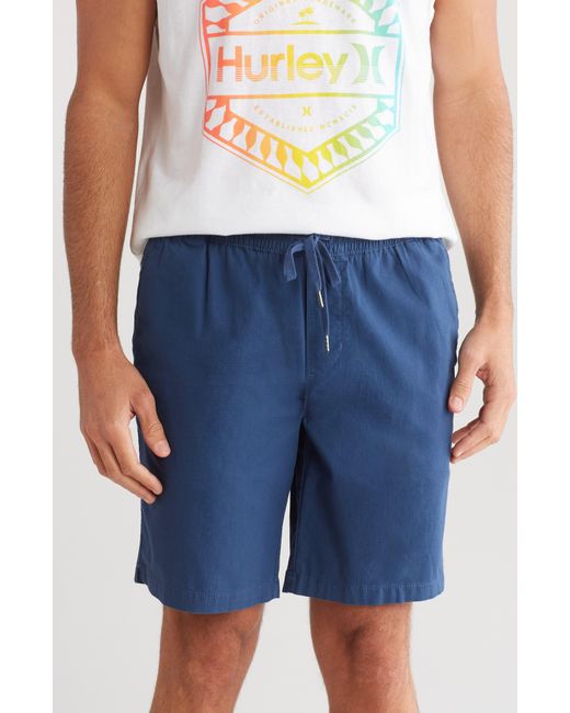 Hurley Blue Ripstop Stretch Cotton Shorts for men