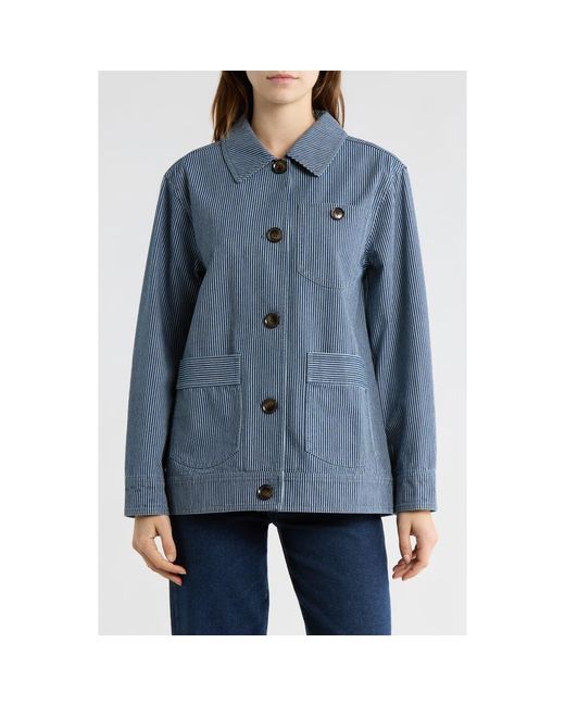 Bernardo Blue Stripe Cotton Jacket