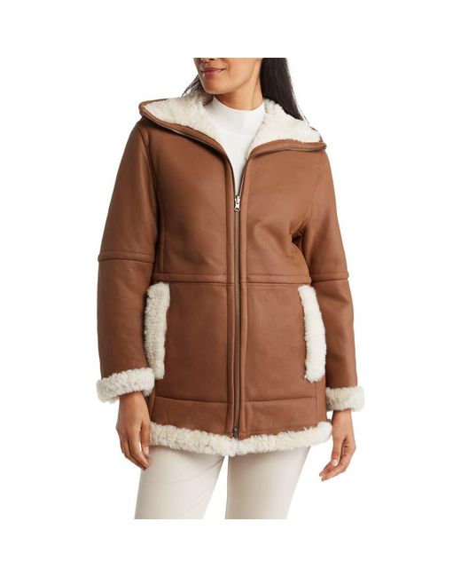 Vince Brown Reversible Genuine Shearling Lined Jacket