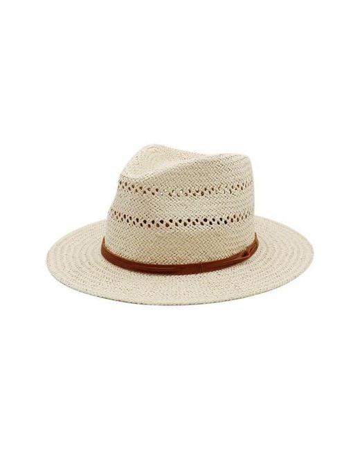 Bruno Magli Natural Packable Vented Fedora Hat for men