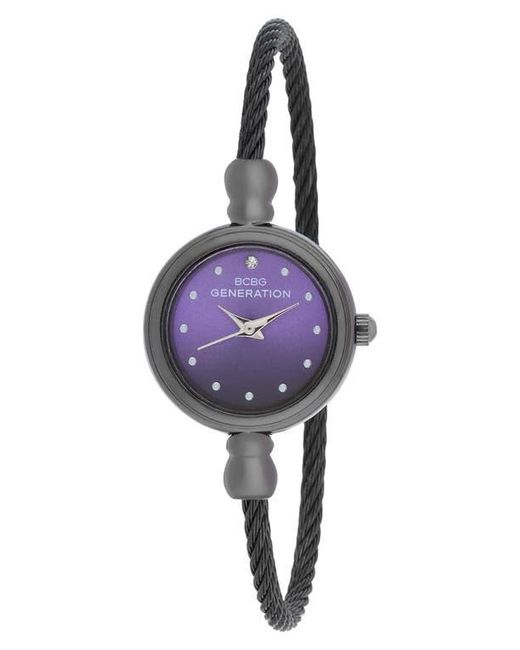 BCBGMAXAZRIA Purple Sienna Cable Bangle Watch for men