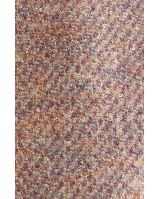 Cece Blue Sequin Tweed Swing Jacket