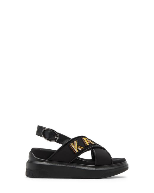 Karl Lagerfeld Black Trella Slingback Platform Wedge Sandal