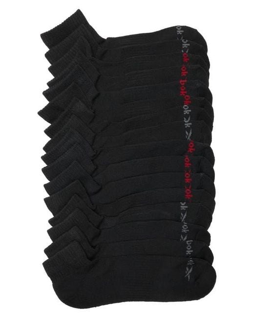 Reebok Black 8-Pack Assorted Terry Quarter Socks for men