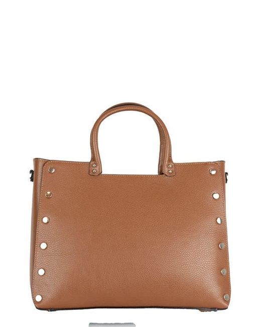 Persaman New York Brown Studded Tote