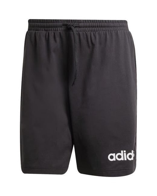 Adidas Black Essentials Linear Single Jersey Shorts for men