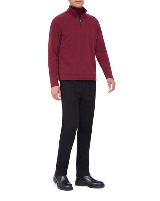 Bugatchi Red Quarter Zip Pullover for men