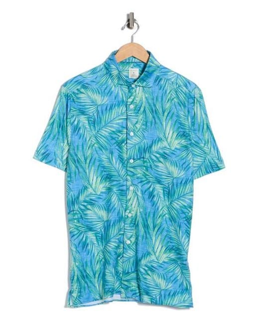 Con.struct Blue Palm Leaf Performance Knit Polo for men