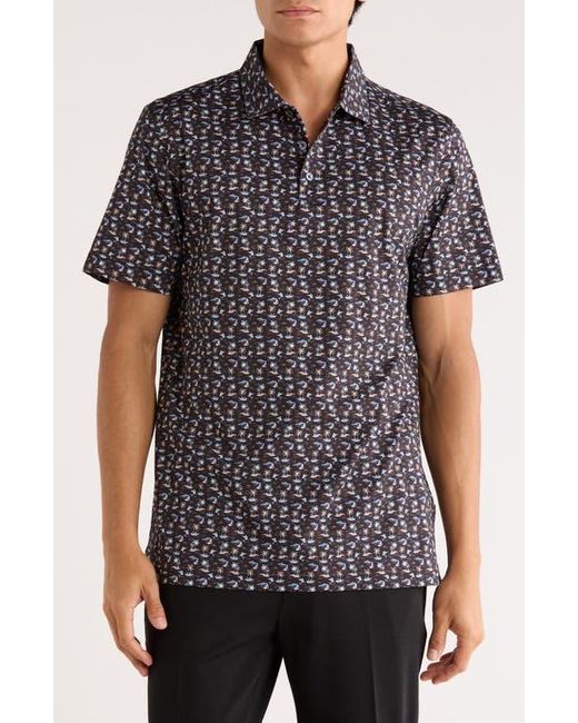 Bugatchi Blue Victor Short Sleeve 8-Way Stretch Ooohcotton Knit Polo for men