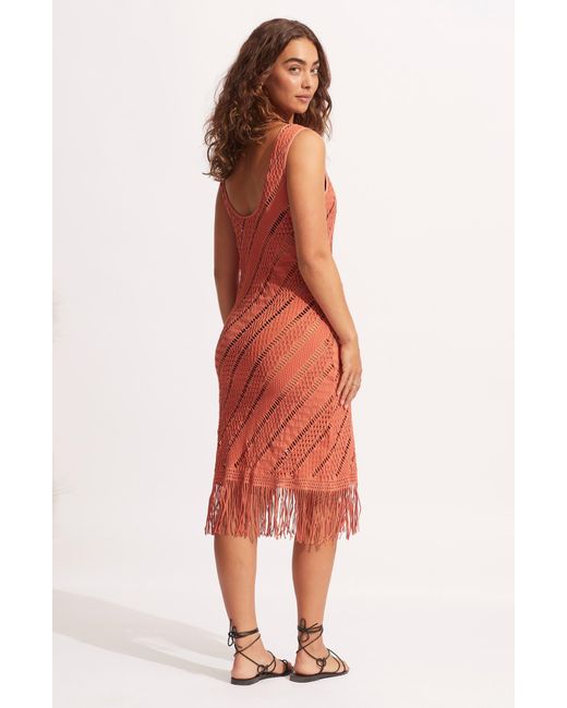 Seafolly Red Marrakesh Tassel Cover-up Dress