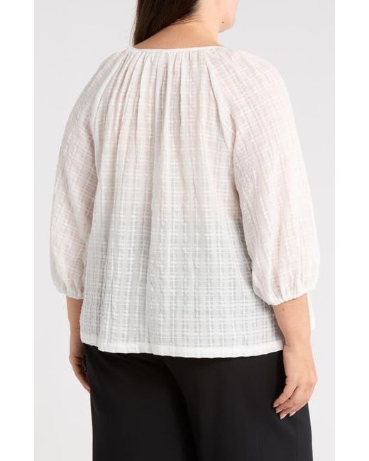 Max Studio White Lace Yoke Top