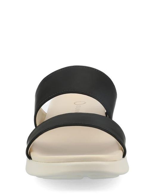Journee Collection Black Janis Wedge Slide Sandal