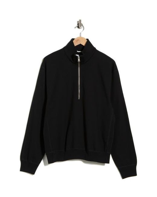 Reigning Champ Black Standard Midweight Terry Half Zip Pullover for men