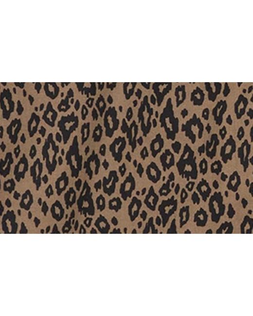 PUBLIC ART Brown Leopard Print Short Sleeve Button-up Camp Shirt for men