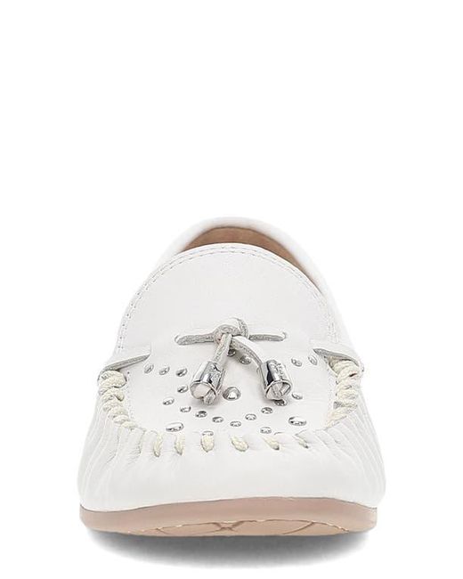 Frye White Naya Stud Loafer